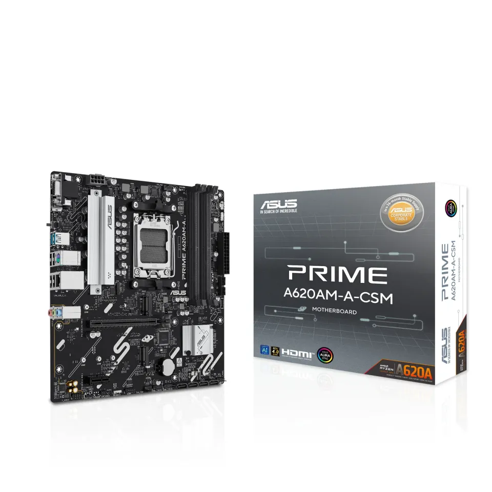 ASUS MB Sc AM5 PRIME A620AM-A-CSM, 4xDDR5, 1xDP, 1xHDMI, 1xVGA, mATX