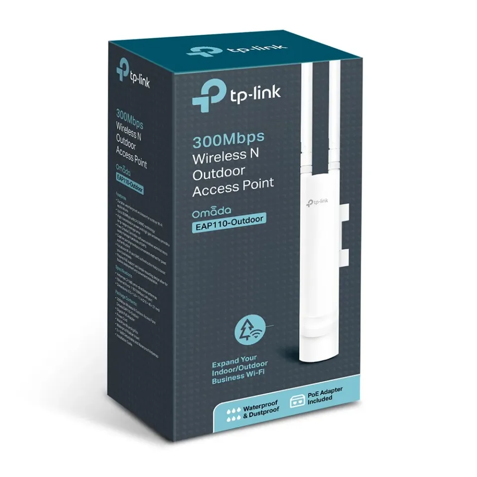 TP-Link EAP110-Outdoor-venkovní OMADA WiFi4 AP (N300,2,4GHz,1x100Mb/sLAN,1xPoE-in)