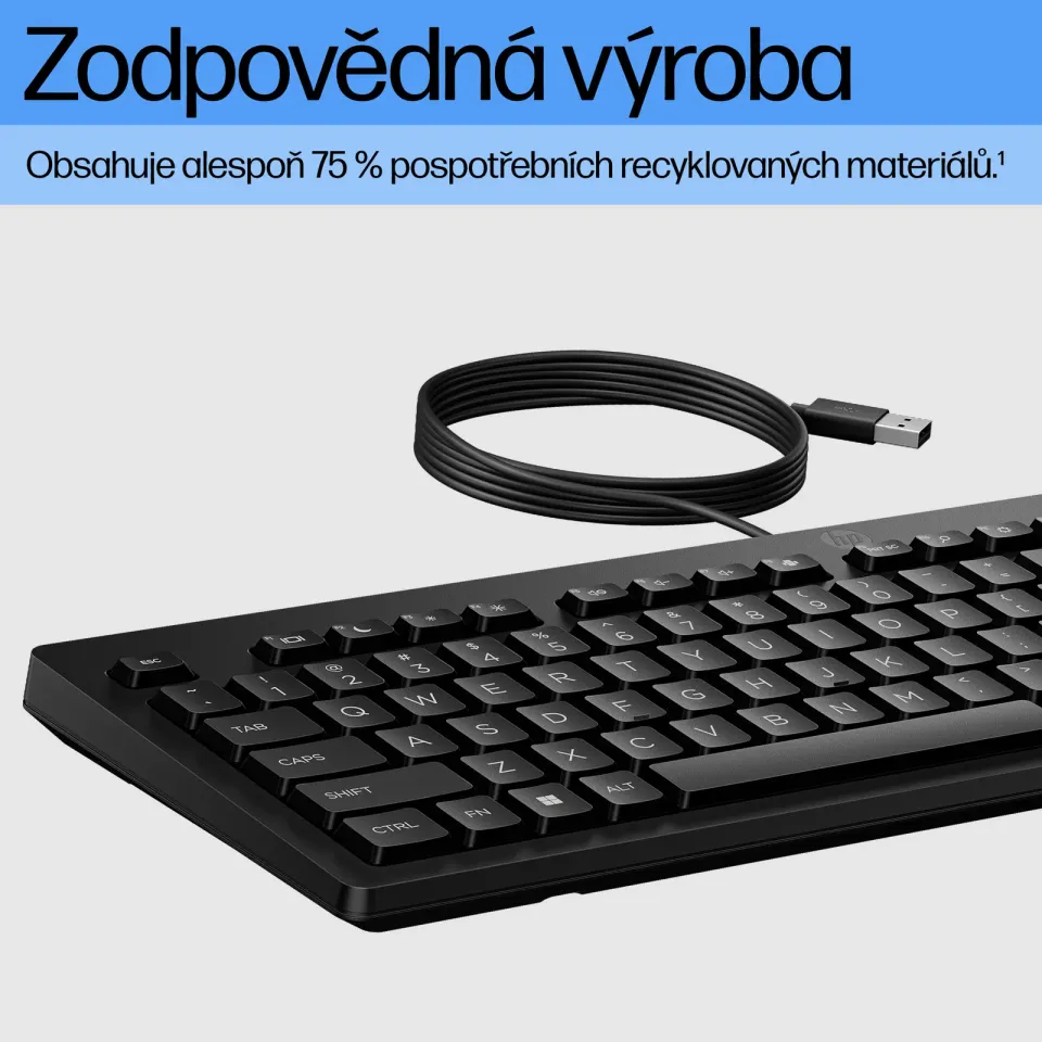 HP 125 G2 Wired USB Keyboard - ruská