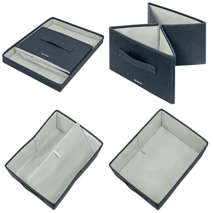 LEITZ Fabric textilní úložný box s víkem M, 2 kusy, 20,3 x 28,5 x 38 cm
