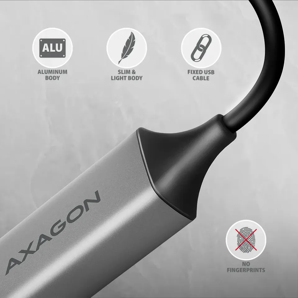 AXAGON ADE-TXCA, USB-C + USB-A 3.2 Gen 1 - Gigabit Ethernet síťová karta, Asix A