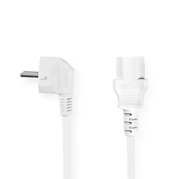 Nedis CEGL10000WT50 - Napájecí Kabel | Typ F Zástrčka | IEC-320-C13 | Úhlový |