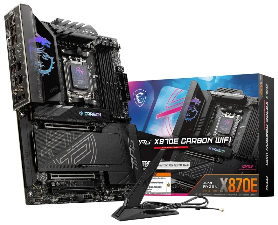 OPRAVENÉ - MSI MPG X870E CARBON WIFI / AMD X870E / AM5 / 4x DDR5 / 4x M.2 / HDMI / USB-C / WiFi / ATX