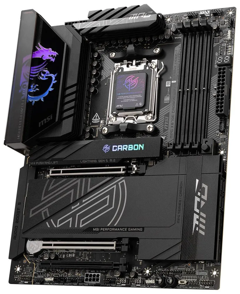OPRAVENÉ - MSI MPG X870E CARBON WIFI / AMD X870E / AM5 / 4x DDR5 / 4x M.2 / HDMI / USB-C / WiFi / ATX