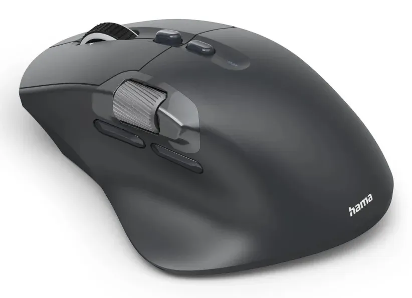Hama Ergo myš "WM-900" pro více zařízení, bezdrátová/BT, LED, černá