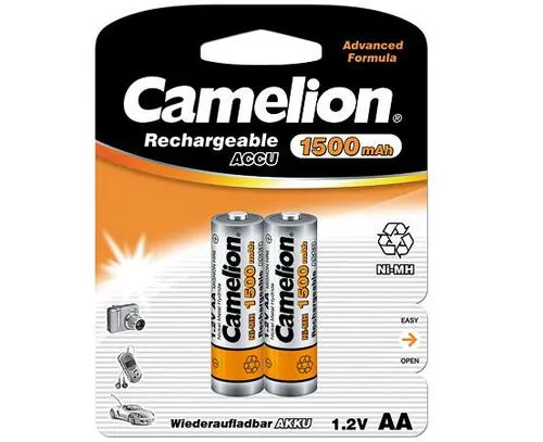 CAMELION 2pack AA/HR6 1500mAh nabíjecí baterie 1.2V Ni-MH