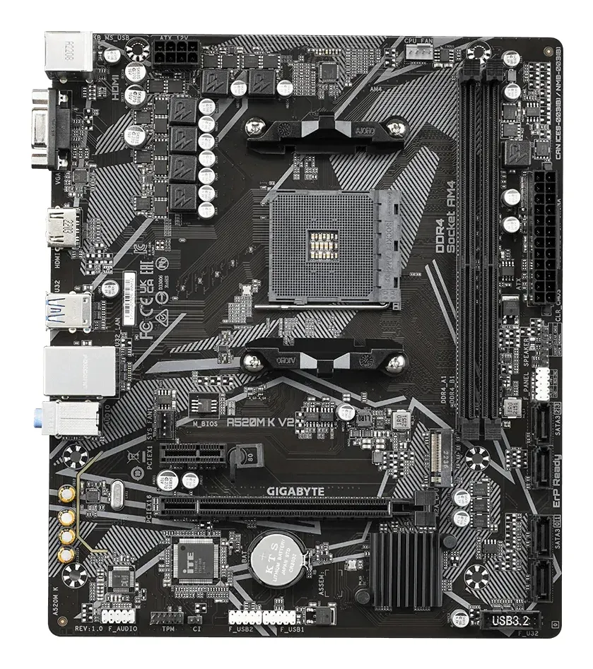 Gigabyte MB Sc AM4 A520M K V2, AMD A520M, 2xDDR4, 1xHDMI, 1xVGA