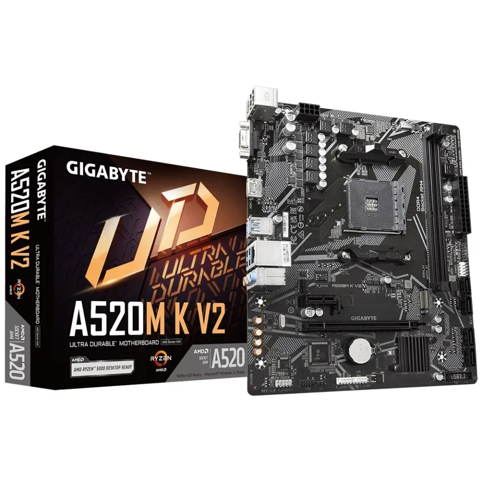 Gigabyte MB Sc AM4 A520M K V2, AMD A520M, 2xDDR4, 1xHDMI, 1xVGA