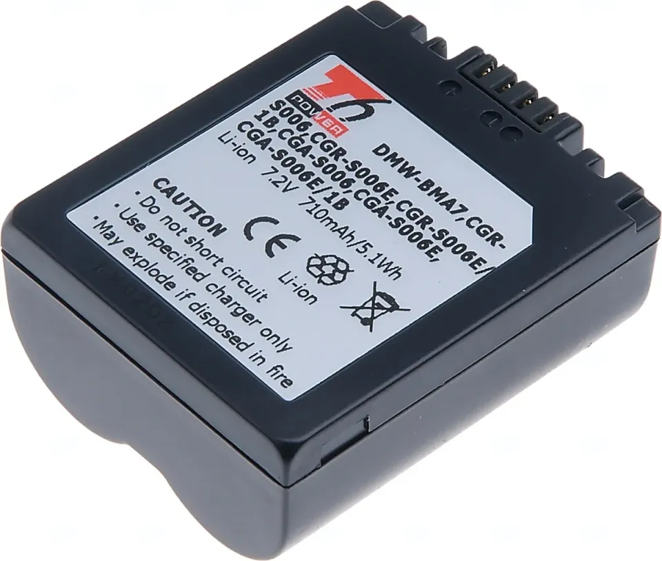 Baterie T6 Power pro Panasonic DMW-BMA7, CGR-S006, CGR-S006E, CGA-S006, BP-DC5-E, 710mAh, 5,1Wh
