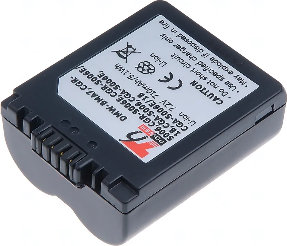 Baterie T6 Power pro Panasonic DMW-BMA7, CGR-S006, CGR-S006E, CGA-S006, BP-DC5-E, 710mAh, 5,1Wh