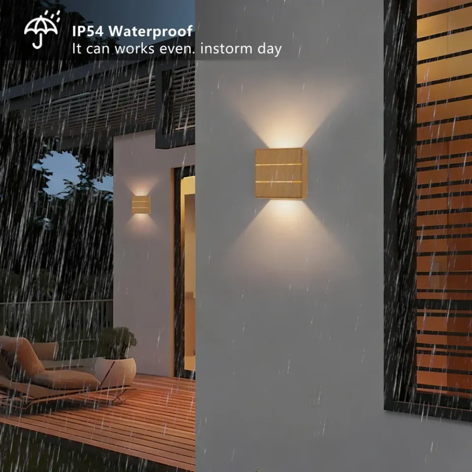 IMMAX LUXLINE venkovní LED nástěnné osvětlení, 6W, 3000K, 240V, IP54, dubové dřevo