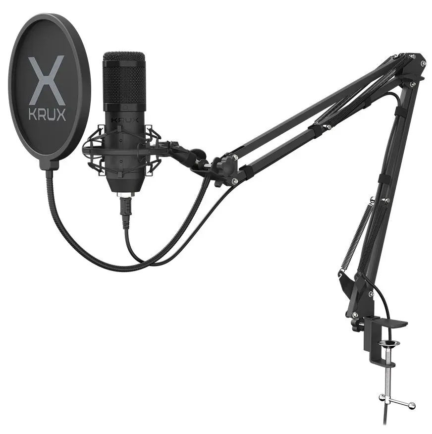 Krux mikrofon Edis 1000 / USB / rameno / montáž na stůl / černý