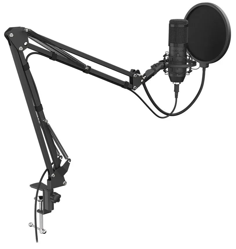 Krux mikrofon Edis 1000 / USB / rameno / montáž na stůl / černý