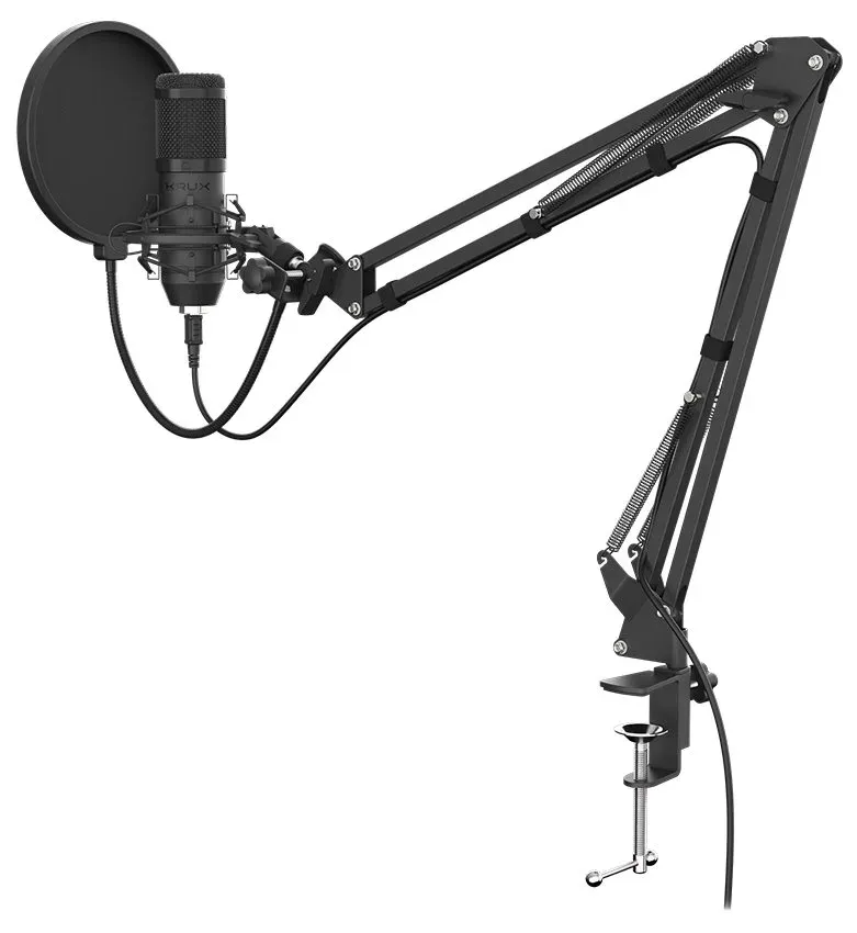 Krux mikrofon Edis 1000 / USB / rameno / montáž na stůl / černý