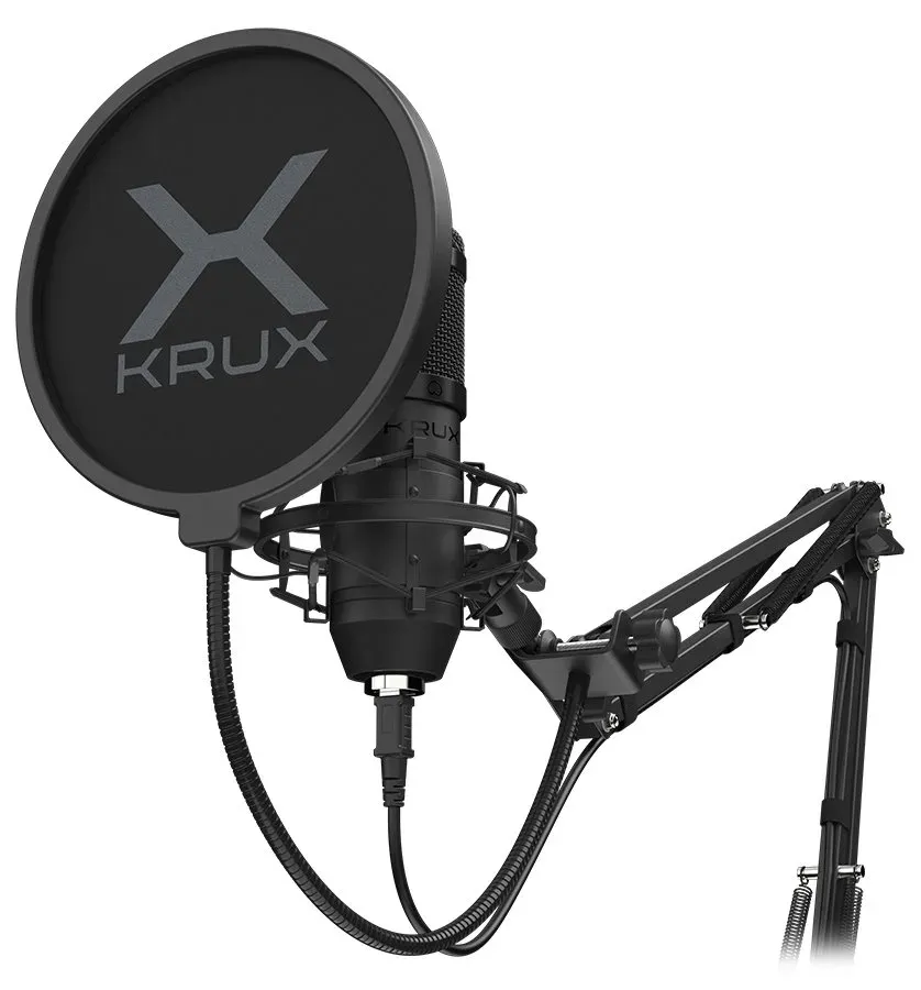 Krux mikrofon Edis 1000 / USB / rameno / montáž na stůl / černý