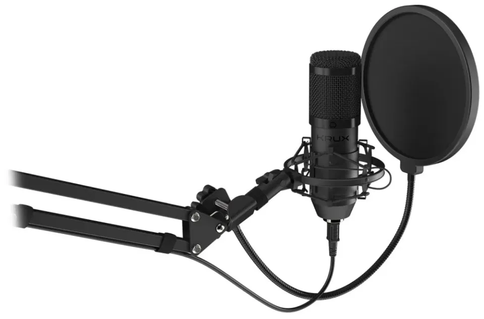 Krux mikrofon Edis 1000 / USB / rameno / montáž na stůl / černý