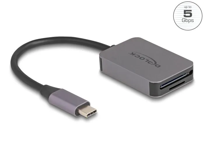 Delock Čtečka karet s rozhraním USB Type-C v hliníkovém krytu na paměťové karty (91009)