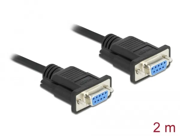 Delock Sériový kabel RS-232 D-Sub 9, null modem s krytem s úzkou zástrčkou - aut