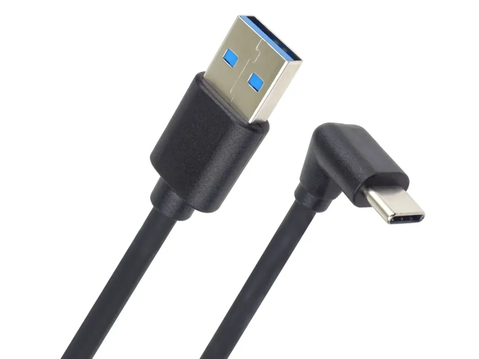 PremiumCord USB C-USB A, zahnutý, černý, 3m