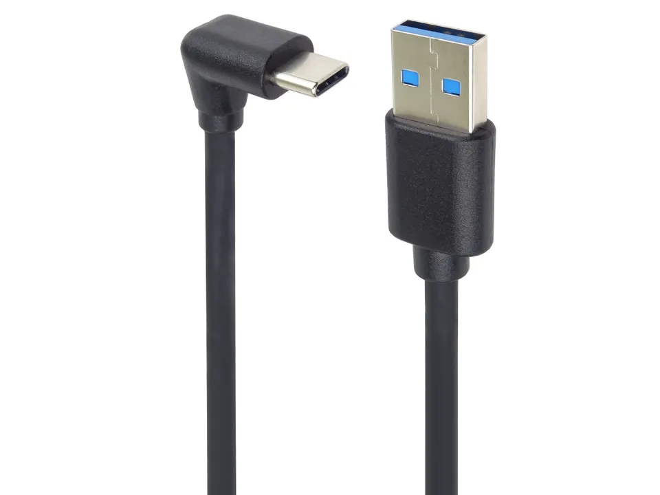 PremiumCord USB C-USB A, zahnutý, černý, 3m