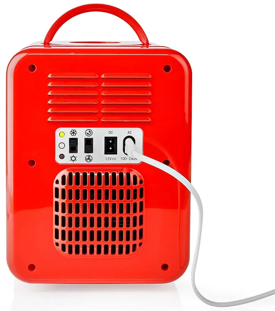 NEDIS Melissa přenosná mini lednička/ objem 4 litry/ chlazení 8 - 18 °C/ AC 100 - 240 V / 12 V/ spotřeba 48 W/ červená