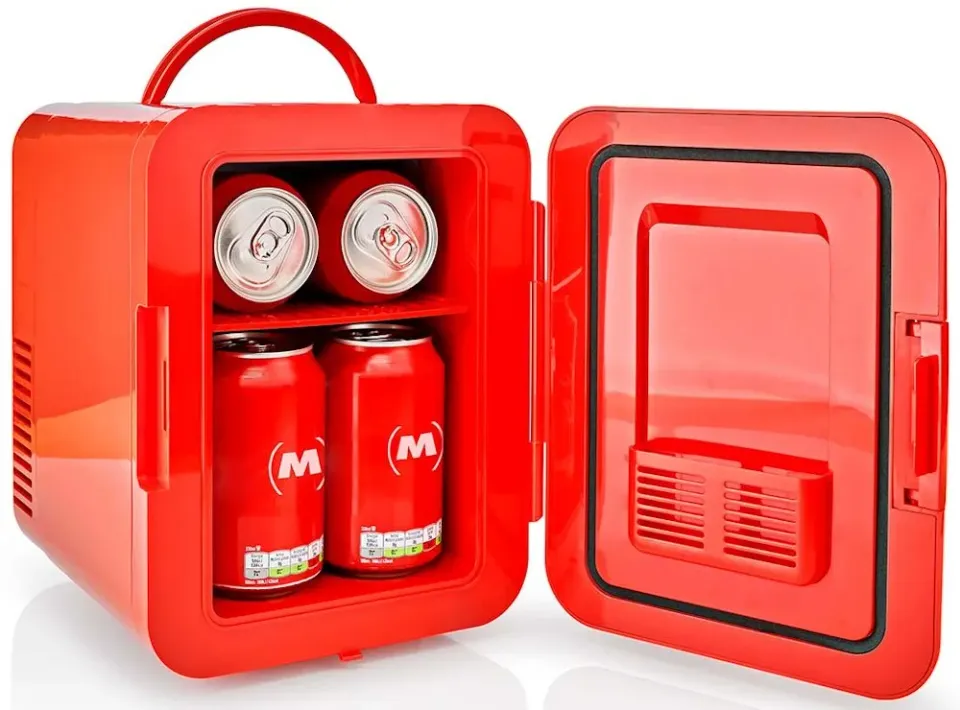 NEDIS Melissa přenosná mini lednička/ objem 4 litry/ chlazení 8 - 18 °C/ AC 100 - 240 V / 12 V/ spotřeba 48 W/ červená