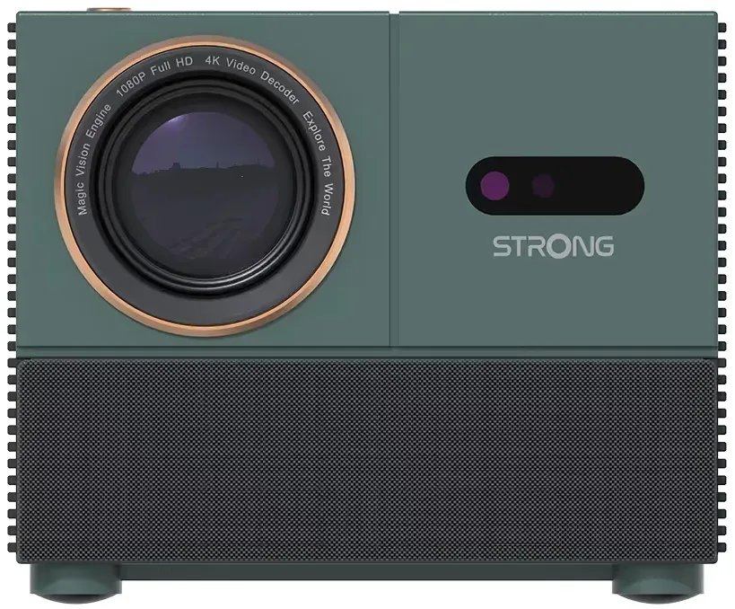 STRONG projektor MIRA 1/ LCD/ FHD (1920x1080)/ 300 ANSI lm/ USB 2.0/ HDMI/ BT/ Wi-Fi/ Repro/ Android 11/ šedo-zelený