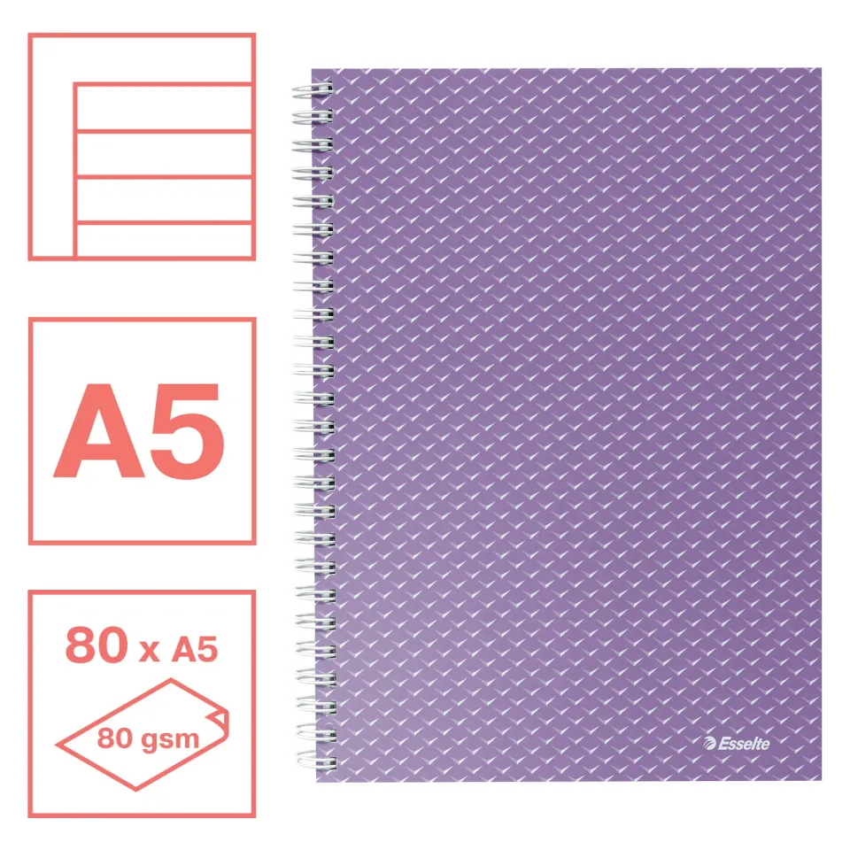 Blok Esselte Colour'Breeze A5 linka, levandulový