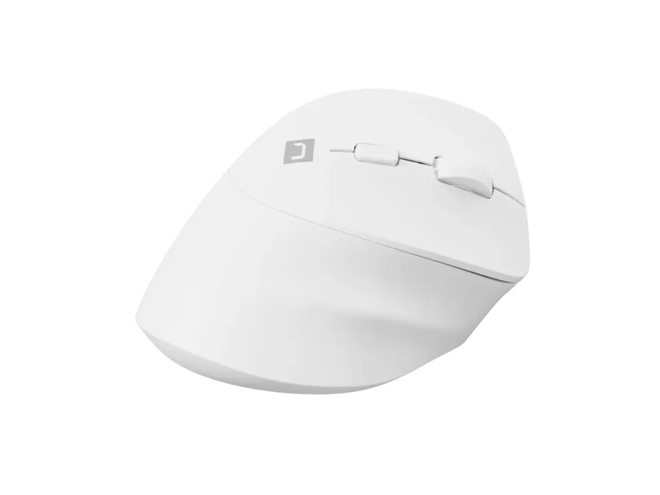 Bezdrátová myš Natec CRAKE 2/Kancelářská/Optická/2 400 DPI/USB+BT/Bílá/Vertikální/Optická/Pro pravák