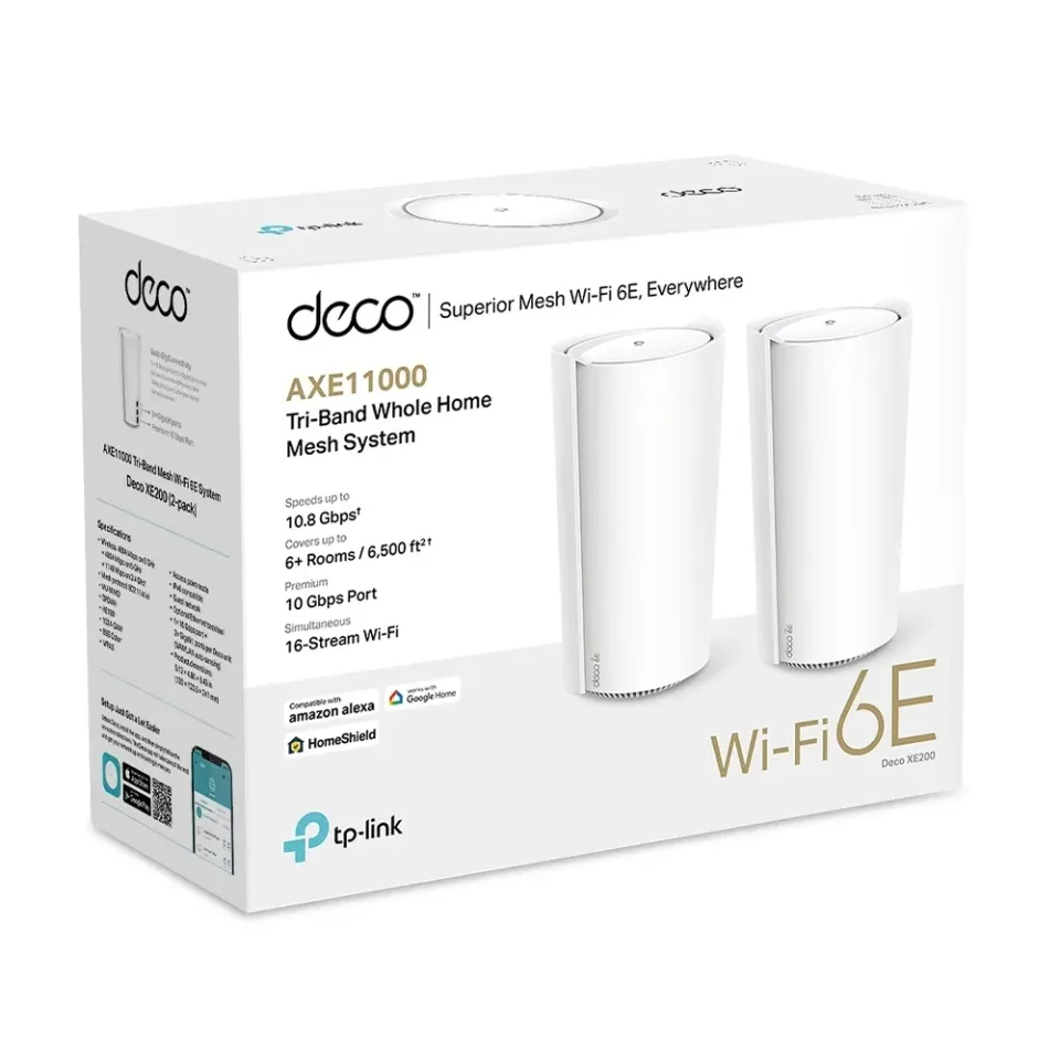 TP-Link Deco XE200(2-pack) - Multi-Gig 10 Gbps AXE11000 Třípásmový Meshový Wi-F