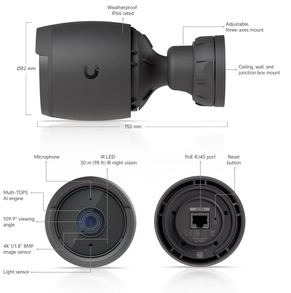 Ubiquiti UVC-G6-Bullet-B - UniFi Protect G6 Bullet, černá