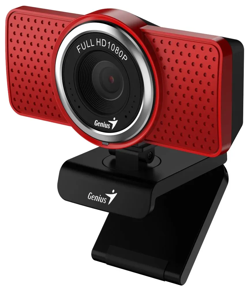 GENIUS VideoCam ECam 8000 červená Full HD 1080P, mikrofon, USB 2.0