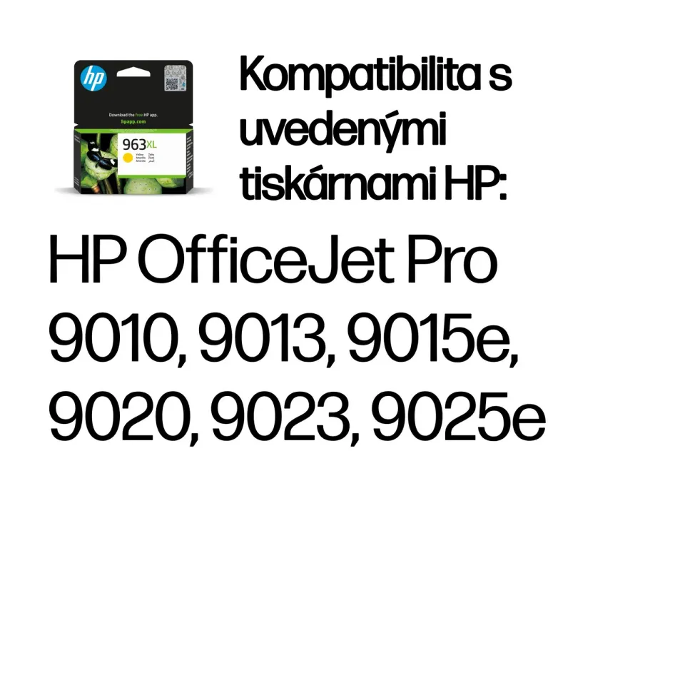 HP 3JA29AE originální náplň žlutá velká č.963XL (yellow, cca 1600 stran) (pro OfficeJet Pro 9010, 9013, 9020, 9023, 9022e)