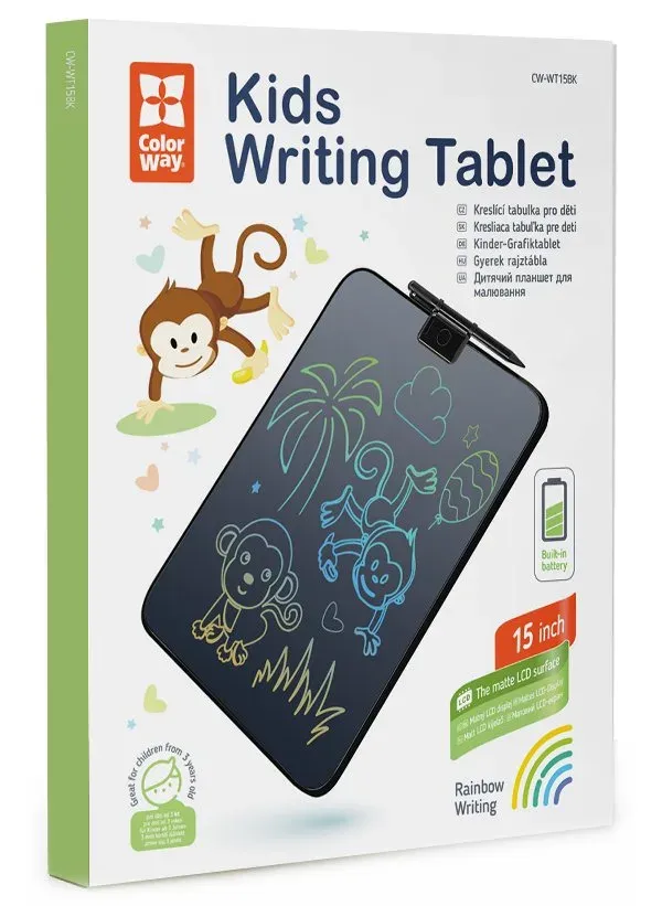 COLORWAY dětský kreslící tablet CW-WT15BK/ 15"/ Černý