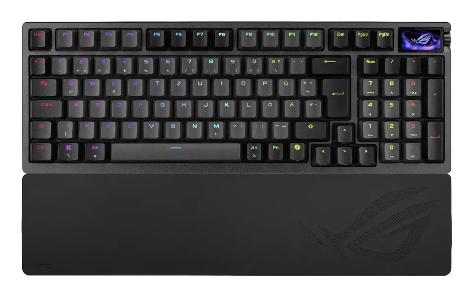 ASUS klávesnice ROG Azoth 96 HE, Mechanická, Bezdrátová, BT, RF 2.4GHz, US, černá