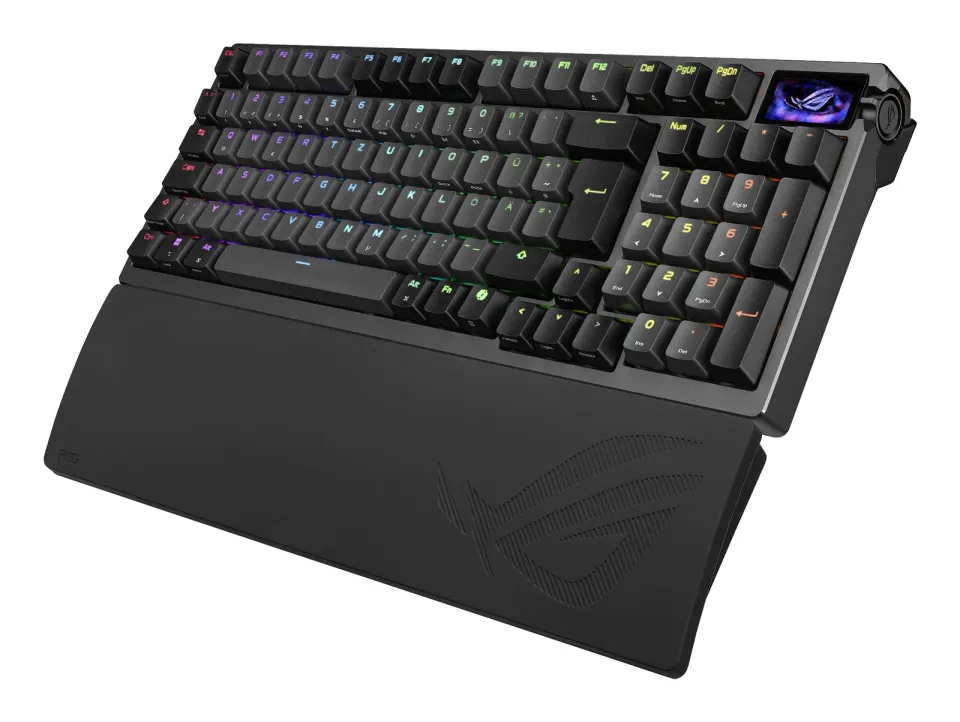 ASUS klávesnice ROG Azoth 96 HE, Mechanická, Bezdrátová, BT, RF 2.4GHz, US, černá