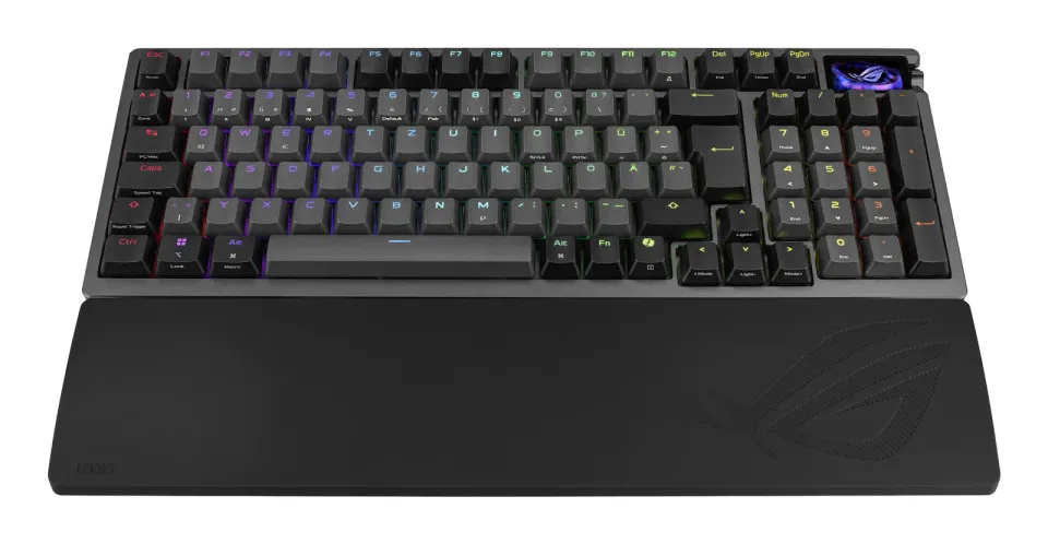 ASUS klávesnice ROG Azoth 96 HE, Mechanická, Bezdrátová, BT, RF 2.4GHz, US, černá