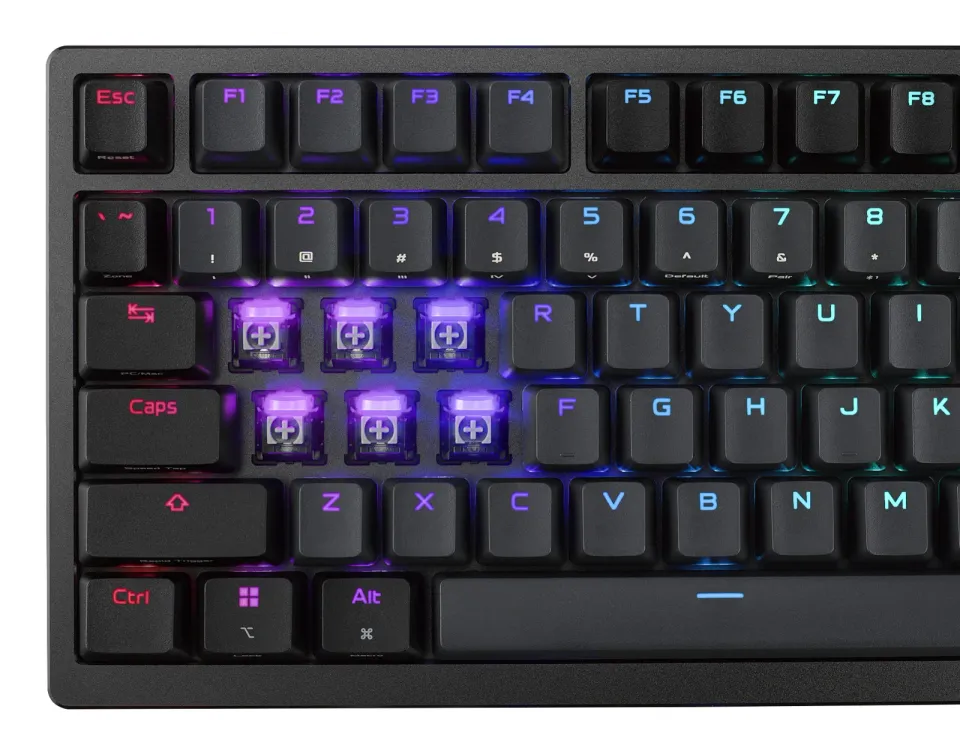 ASUS klávesnice ROG Azoth 96 HE, Mechanická, Bezdrátová, BT, RF 2.4GHz, US, černá