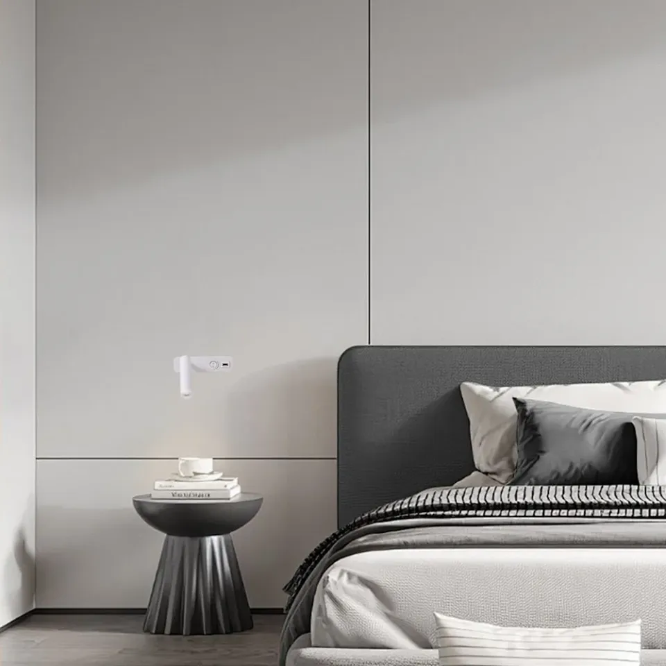 IMMAX GOAL designové nástěnné LED svítidlo, vypínač, USB, 3W, bílé