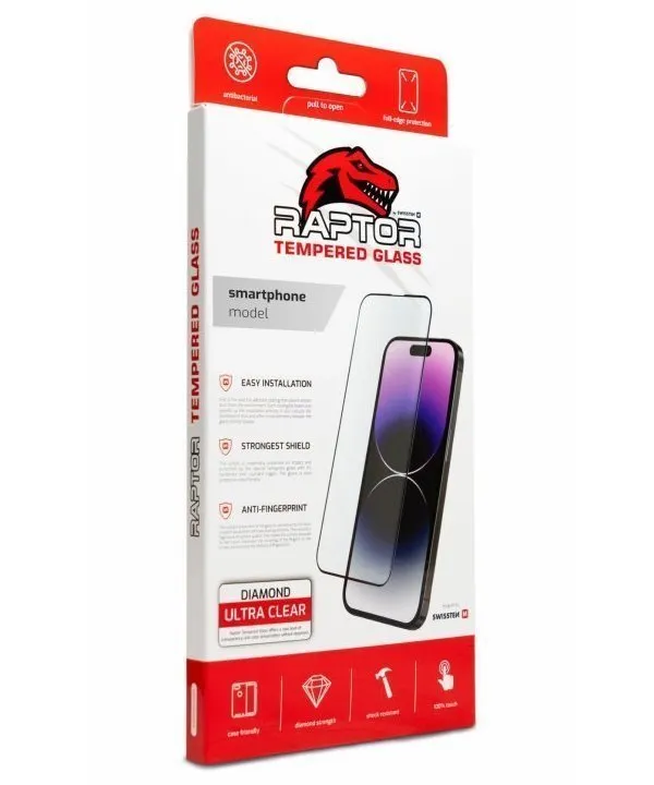 Swissten Raptor průhledné 3D temperované sklo pro iPhone 13/13 PRO