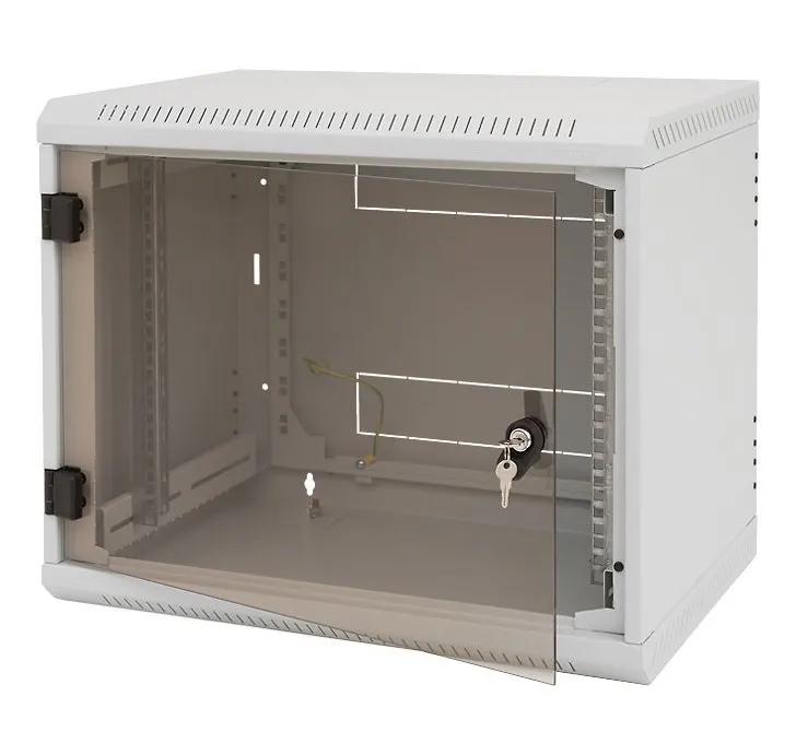 Triton 19' rozvaděč jednodílný 9U/500mm vylamovací otvor pro ventilátor RAL7035
