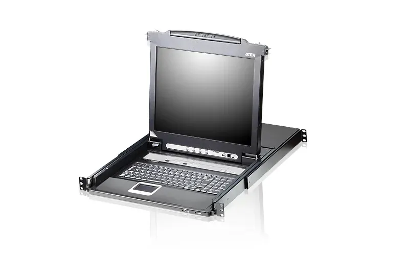 ATEN CL5708M-ATA-AG SINGLE RAIL 8P PS/2-USB LCDKVMP 17INCH W/LED LIGHT/USA KB/EU