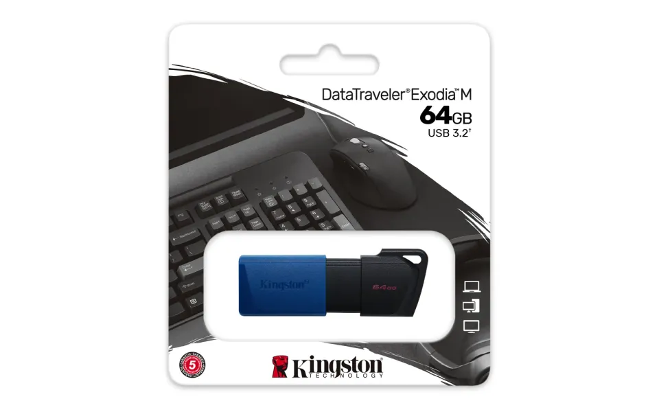 KINGSTON DataTraveler EXODIA M 64GB USB3.2 Gen1 flash drive (modrý černý)