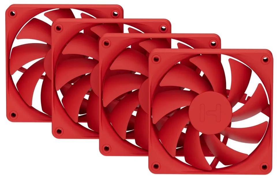 HYTE ventilátor 120mm PWM / barva Wild Cherry / 1500rpm / 72CFM / ABS / 4-pin / sada 4x ventilátor