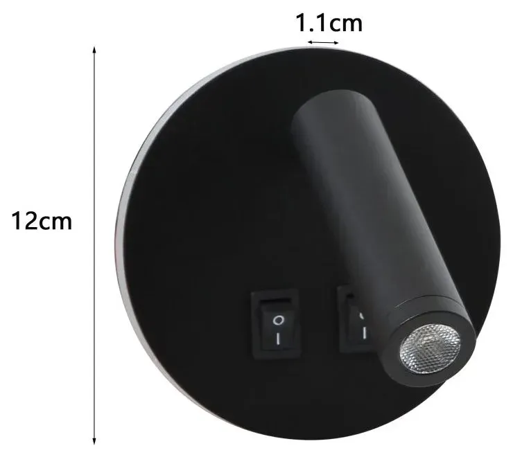 IMMAX GOAL designové nástěnné LED svítidlo, 2 vypínače, 6W, černé