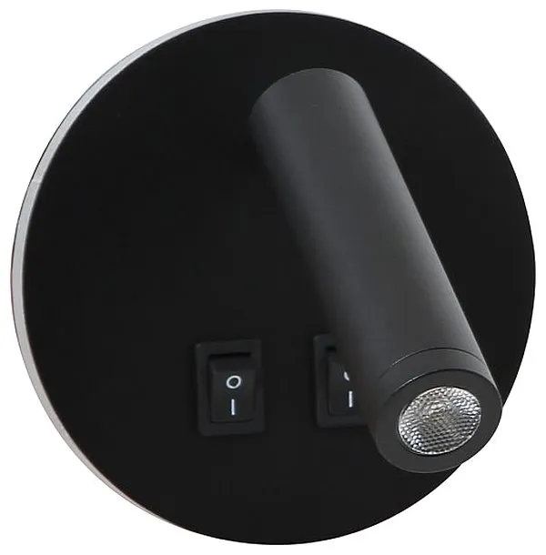 IMMAX GOAL designové nástěnné LED svítidlo, 2 vypínače, 6W, černé