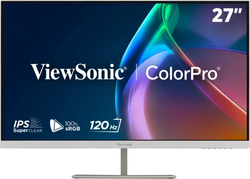 ViewSonic VP2766-2K-W 27" QHD 3 sides Frameless SuperClear IPS Monitor s 100% sRGB, 90W USB-C,ergonomický stojan,bílý