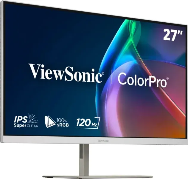 ViewSonic VP2766-2K-W 27" QHD 3 sides Frameless SuperClear IPS Monitor s 100% sRGB, 90W USB-C,ergonomický stojan,bílý