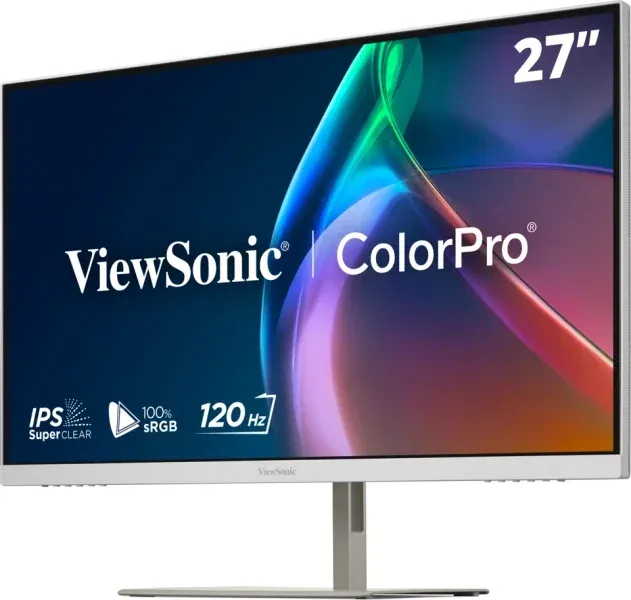 ViewSonic VP2766-2K-W 27" QHD 3 sides Frameless SuperClear IPS Monitor s 100% sRGB, 90W USB-C,ergonomický stojan,bílý