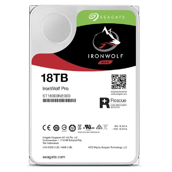 Seagate IronWolf PRO, NAS HDD, 18TB, 3.5", SATAIII, 256MB cache, 7.200RPM
